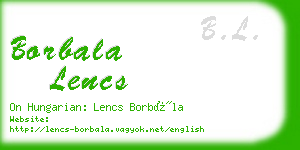 borbala lencs business card